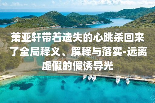 蕭亞軒帶著遺失的心跳殺回來了全局釋義、解釋與落實-遠離虛假的假誘導光