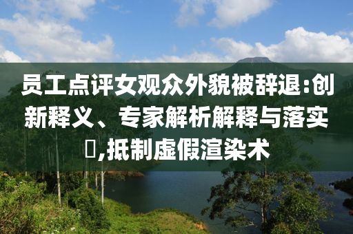 員工點評女觀眾外貌被辭退:創新釋義、專家解析解釋與落實?,抵制虛假渲染術