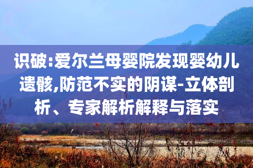 識破:愛爾蘭母嬰院發現嬰幼兒遺骸,防范不實的陰謀-立體剖析、專家解析解釋與落實