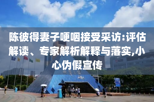 陳彼得妻子哽咽接受采訪:評估解讀、專家解析解釋與落實(shí),小心偽假宣傳