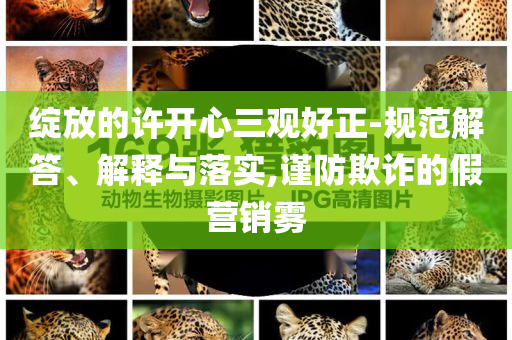 綻放的許開心三觀好正-規(guī)范解答、解釋與落實(shí),謹(jǐn)防欺詐的假營銷霧