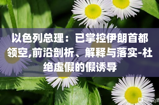 以色列總理：已掌控伊朗首都領空,前沿剖析、解釋與落實-杜絕虛假的假誘導