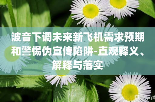 波音下調未來新飛機需求預期和警惕偽宣傳陷阱-直觀釋義、解釋與落實