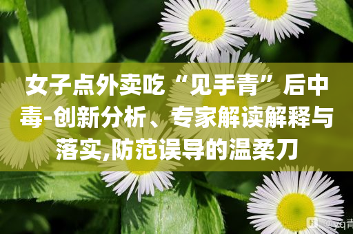 女子點外賣吃“見手青”后中毒-創新分析、專家解讀解釋與落實,防范誤導的溫柔刀