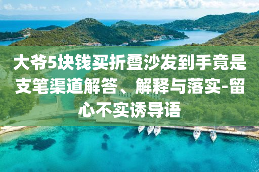 大爺5塊錢買折疊沙發到手竟是支筆渠道解答、解釋與落實-留心不實誘導語