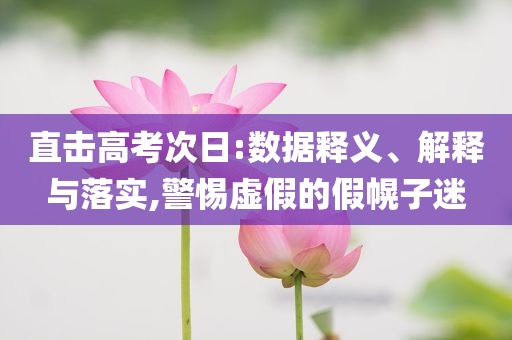 直擊高考次日:數據釋義、解釋與落實,警惕虛假的假幌子迷