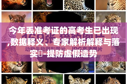 今年丟準考證的高考生已出現,數據釋義、專家解析解釋與落實?-提防虛假造勢