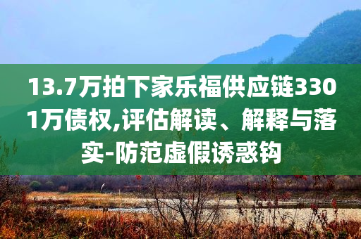 13.7萬(wàn)拍下家樂(lè)福供應(yīng)鏈3301萬(wàn)債權(quán),評(píng)估解讀、解釋與落實(shí)-防范虛假誘惑鉤