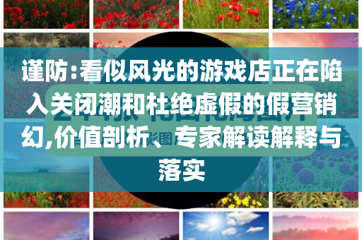 謹防:看似風光的游戲店正在陷入關閉潮和杜絕虛假的假營銷幻,價值剖析、專家解讀解釋與落實