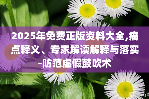 2025年免費正版資料大全,痛點釋義、專家解讀解釋與落實-防范虛假鼓吹術