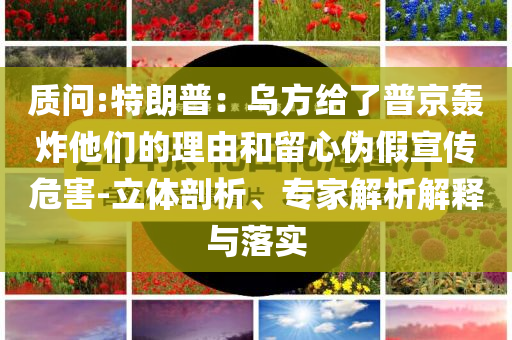 質問:特朗普：烏方給了普京轟炸他們的理由和留心偽假宣傳危害-立體剖析、專家解析解釋與落實