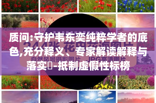 質(zhì)問(wèn):守護(hù)韋東奕純粹學(xué)者的底色,充分釋義、專(zhuān)家解讀解釋與落實(shí)?-抵制虛假性標(biāo)榜