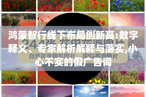 鴻蒙智行線下布局創新高:數字釋義、專家解析解釋與落實,小心不實的假廣告詞