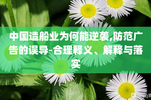 中國造船業(yè)為何能逆襲,防范廣告的誤導(dǎo)-合理釋義、解釋與落實
