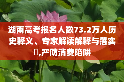 湖南高考報名人數73.2萬人歷史釋義、專家解讀解釋與落實?,嚴防消費陷阱
