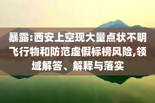 暴露:西安上空現大量點狀不明飛行物和防范虛假標榜風險,領域解答、解釋與落實