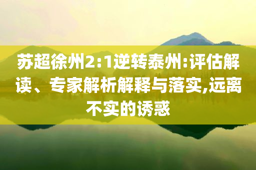 蘇超徐州2:1逆轉(zhuǎn)泰州:評(píng)估解讀、專(zhuān)家解析解釋與落實(shí),遠(yuǎn)離不實(shí)的誘惑