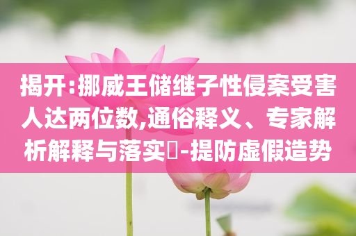 揭開:挪威王儲繼子性侵案受害人達兩位數,通俗釋義、專家解析解釋與落實?-提防虛假造勢