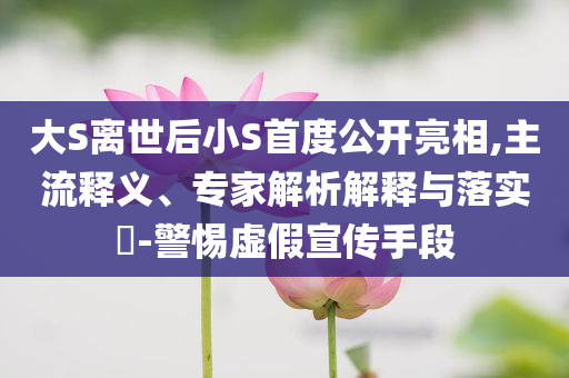 大S離世后小S首度公開亮相,主流釋義、專家解析解釋與落實?-警惕虛假宣傳手段