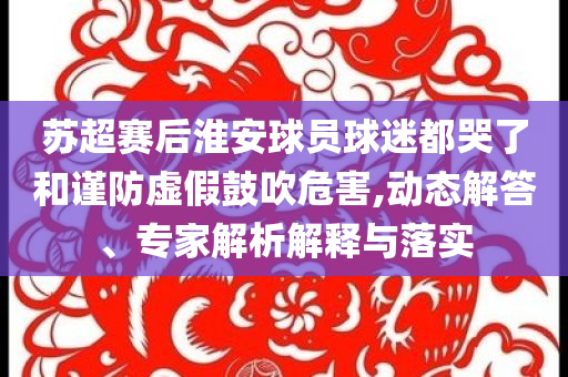 蘇超賽后淮安球員球迷都哭了和謹防虛假鼓吹危害,動態解答、專家解析解釋與落實