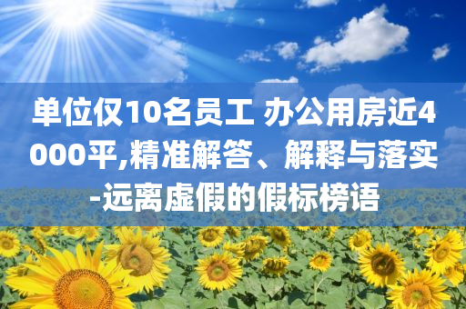 單位僅10名員工 辦公用房近4000平,精準解答、解釋與落實-遠離虛假的假標榜語