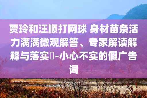 賈玲和汪順打網球 身材苗條活力滿滿微觀解答、專家解讀解釋與落實?-小心不實的假廣告詞
