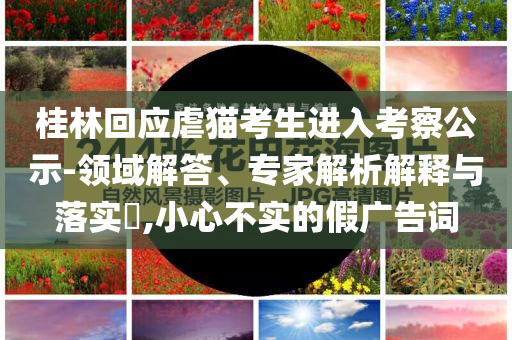 桂林回應虐貓考生進入考察公示-領域解答、專家解析解釋與落實?,小心不實的假廣告詞