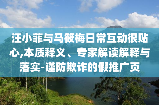 汪小菲與馬筱梅日常互動很貼心,本質釋義、專家解讀解釋與落實-謹防欺詐的假推廣頁