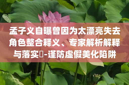 孟子義自曝曾因?yàn)樘潦ソ巧厢屃x、專家解析解釋與落實(shí)?-謹(jǐn)防虛假美化陷阱