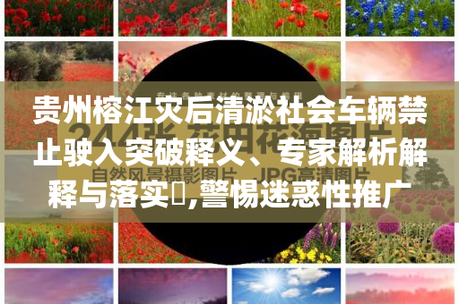 貴州榕江災后清淤社會車輛禁止駛入突破釋義、專家解析解釋與落實?,警惕迷惑性推廣
