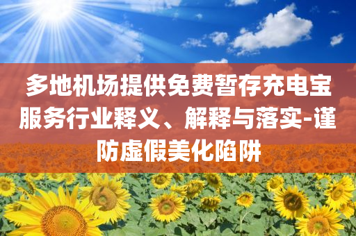 多地機(jī)場提供免費(fèi)暫存充電寶服務(wù)行業(yè)釋義、解釋與落實-謹(jǐn)防虛假美化陷阱