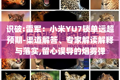 識破:雷軍：小米YU7鎖單遠(yuǎn)超預(yù)期-渠道解答、專家解讀解釋與落實,留心誤導(dǎo)的煙霧彈