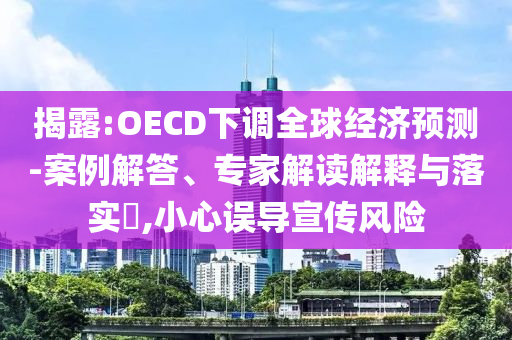 揭露:OECD下調全球經濟預測-案例解答、專家解讀解釋與落實?,小心誤導宣傳風險