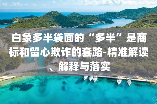 白象多半袋面的“多半”是商標和留心欺詐的套路-精準解讀、解釋與落實