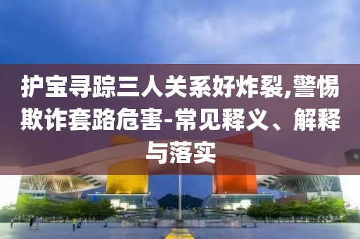 護寶尋蹤三人關系好炸裂,警惕欺詐套路危害-常見釋義、解釋與落實