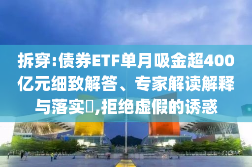 拆穿:債券ETF單月吸金超400億元細(xì)致解答、專家解讀解釋與落實(shí)?,拒絕虛假的誘惑