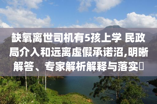 缺氧離世司機有5孩上學 民政局介入和遠離虛假承諾沼,明晰解答、專家解析解釋與落實?