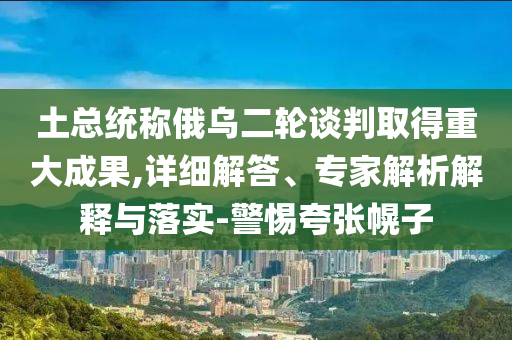 土總統(tǒng)稱俄烏二輪談判取得重大成果,詳細(xì)解答、專家解析解釋與落實(shí)-警惕夸張幌子