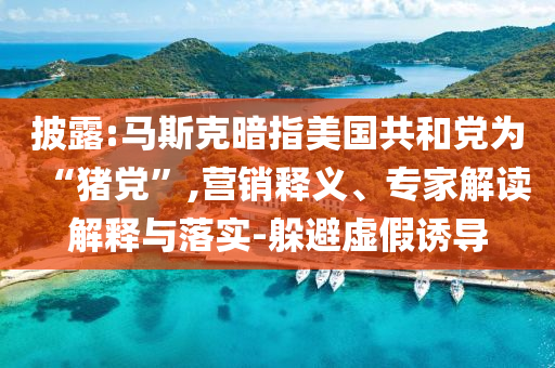 披露:馬斯克暗指美國共和黨為“豬黨”,營銷釋義、專家解讀解釋與落實-躲避虛假誘導