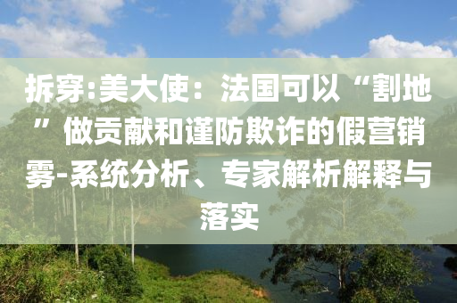 拆穿:美大使：法國可以“割地”做貢獻(xiàn)和謹(jǐn)防欺詐的假營銷霧-系統(tǒng)分析、專家解析解釋與落實