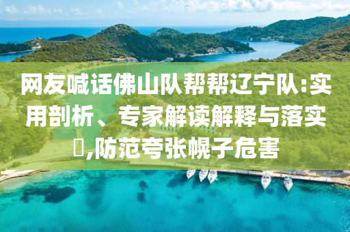 網(wǎng)友喊話佛山隊(duì)幫幫遼寧隊(duì):實(shí)用剖析、專家解讀解釋與落實(shí)?,防范夸張幌子危害