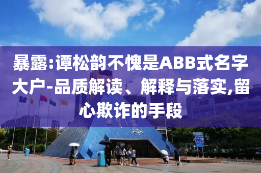 暴露:譚松韻不愧是ABB式名字大戶-品質解讀、解釋與落實,留心欺詐的手段