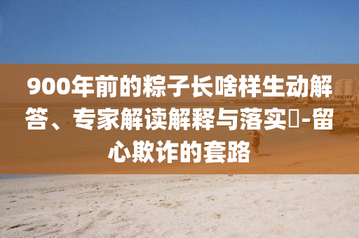 900年前的粽子長啥樣生動解答、專家解讀解釋與落實?-留心欺詐的套路
