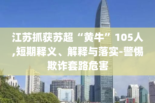 江蘇抓獲蘇超“黃牛”105人,短期釋義、解釋與落實(shí)-警惕欺詐套路危害