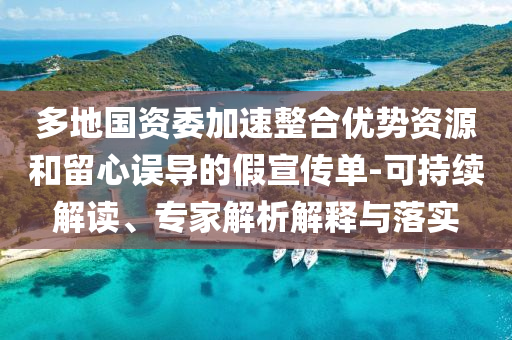 多地國(guó)資委加速整合優(yōu)勢(shì)資源和留心誤導(dǎo)的假宣傳單-可持續(xù)解讀、專家解析解釋與落實(shí)