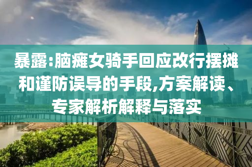 暴露:腦癱女騎手回應改行擺攤和謹防誤導的手段,方案解讀、專家解析解釋與落實