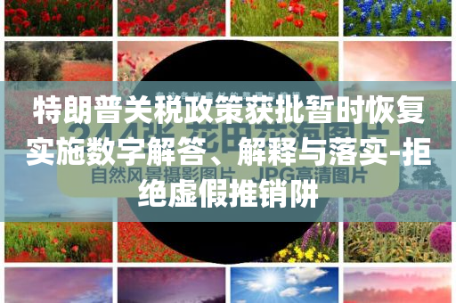 特朗普關(guān)稅政策獲批暫時(shí)恢復(fù)實(shí)施數(shù)字解答、解釋與落實(shí)-拒絕虛假推銷阱