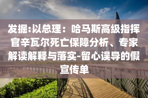 發掘:以總理：哈馬斯高級指揮官辛瓦爾死亡保障分析、專家解讀解釋與落實-留心誤導的假宣傳單