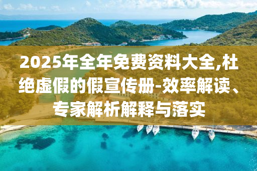 2025年全年免費資料大全,杜絕虛假的假宣傳冊-效率解讀、專家解析解釋與落實