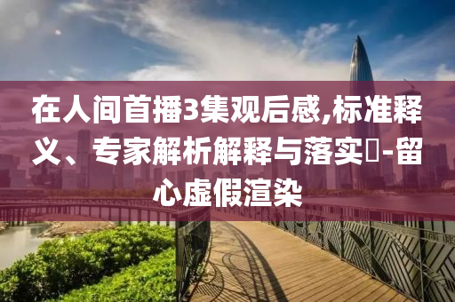 在人間首播3集觀后感,標準釋義、專家解析解釋與落實?-留心虛假渲染